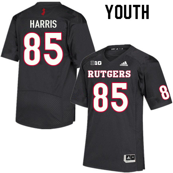 Youth #85 Taj Harris Rutgers Scarlet Knights College Football Jerseys Sale-Black
